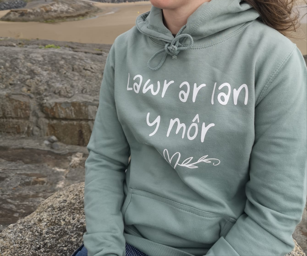 Ladies Lawr Ar Lan Y Môr Hoodie