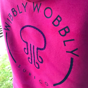 Ladies Wibbly Wobbly Magenta Organic Hoodie