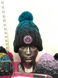 Teal Fade Wibbly Wobbly Bobble Hat